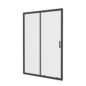 GoodHome Beloya Black Clear Sliding Shower Door (H)195cm (W)120cm
