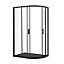 GoodHome Beloya Black Left-handed Offset quadrant Shower Enclosure & tray with Corner entry double sliding door (W)1200mm (D)800mm