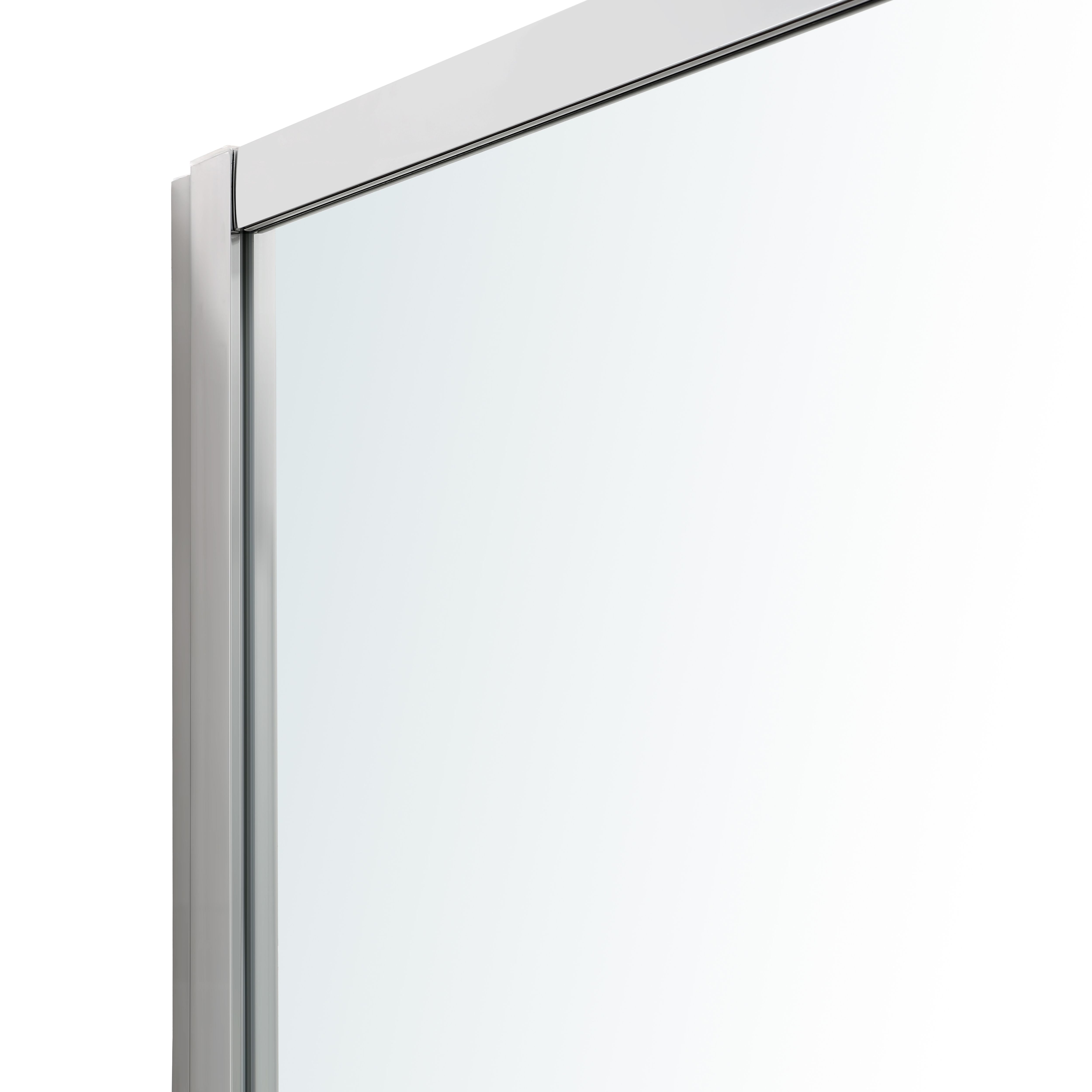 GoodHome Beloya Chrome effect Clear Right-handed Offset quadrant Shower Enclosure & tray - Corner entry double sliding door (H)195cm (W)120cm (D)80cm