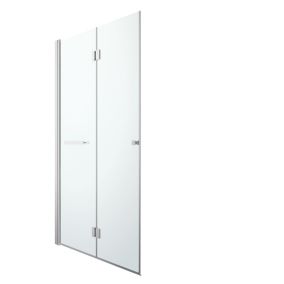 GoodHome Beloya Chrome effect Clear Shower Door (H)195cm (W)120cm