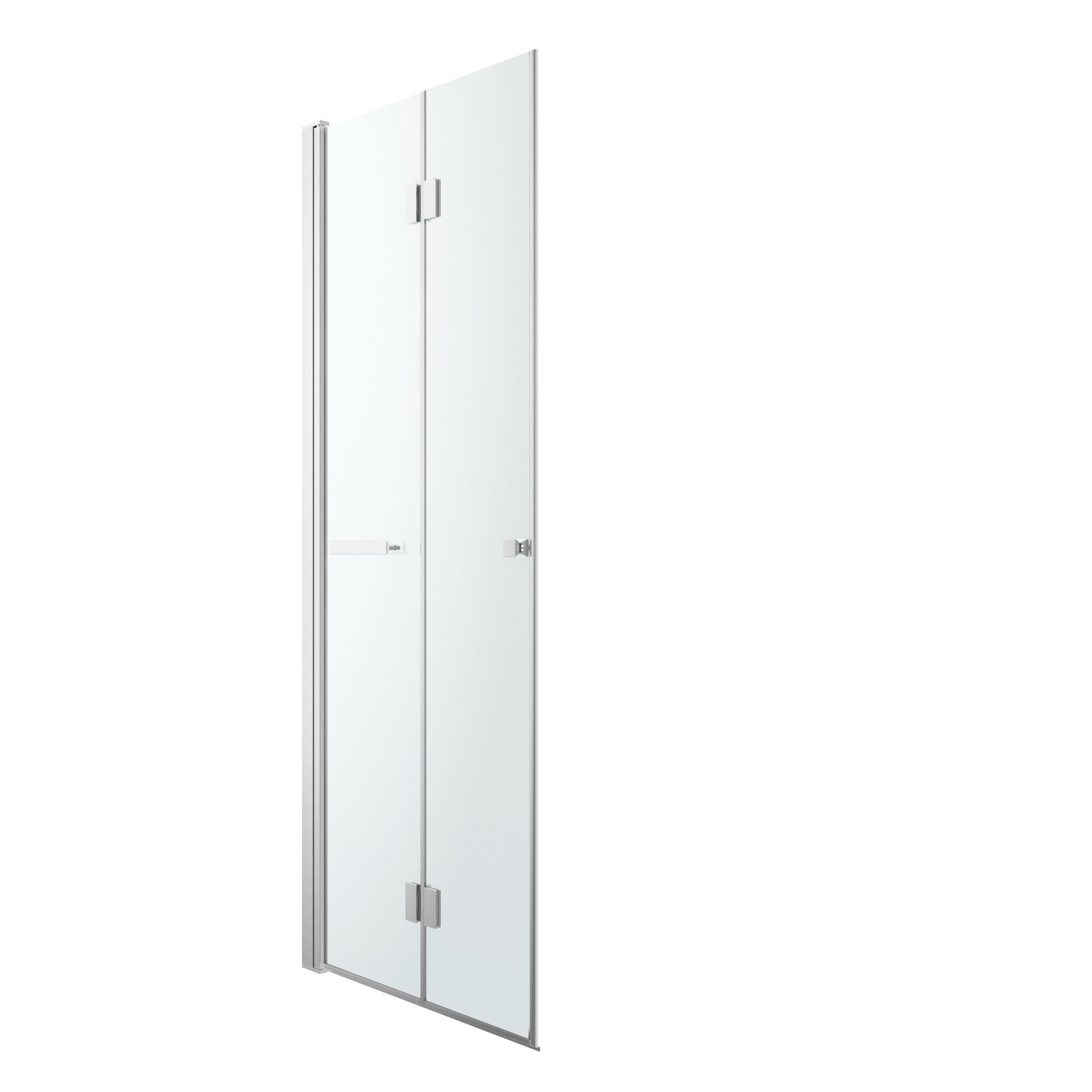 GoodHome Beloya Chrome effect Clear Shower Door (H)195cm (W)80cm DIY