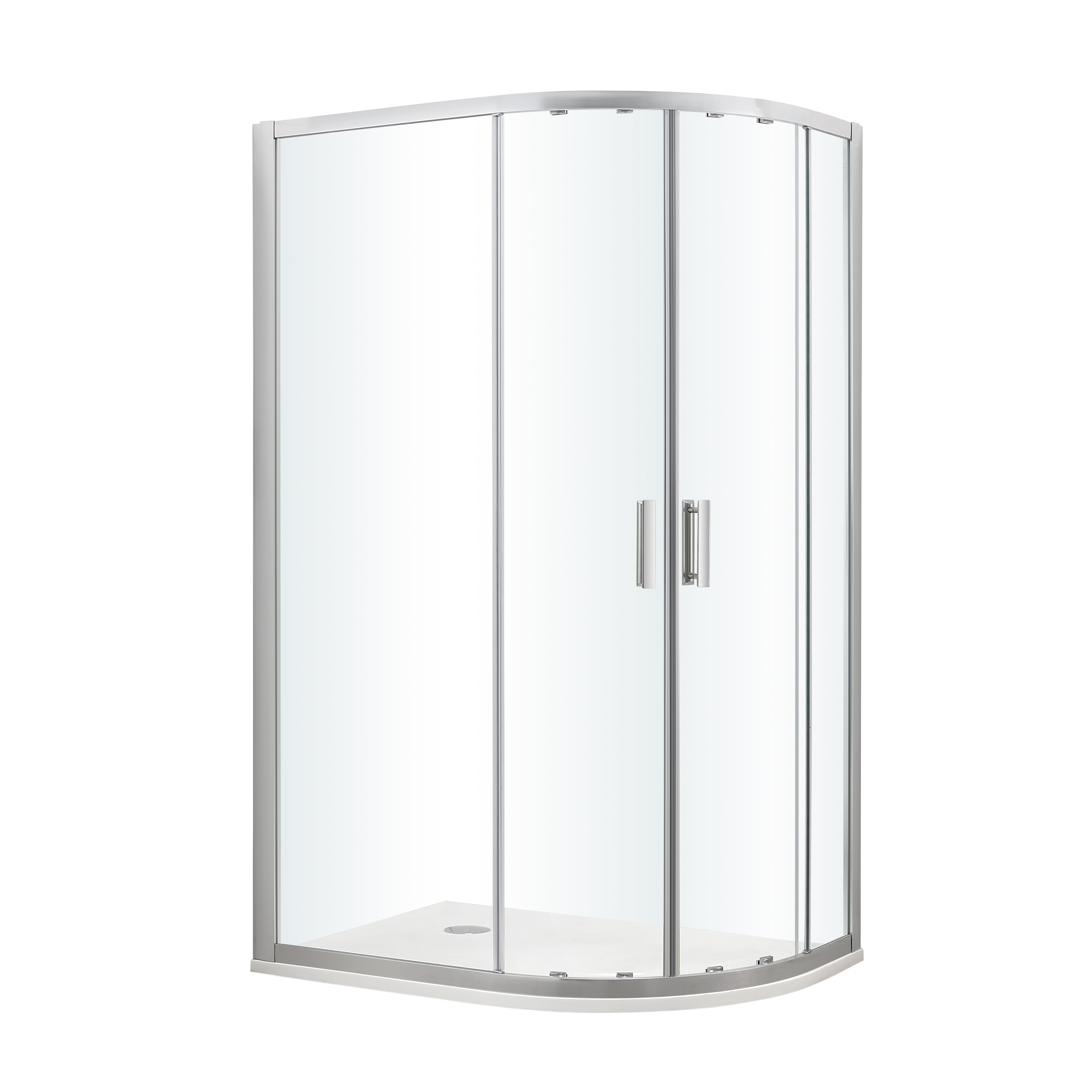 GoodHome Beloya Chrome effect Left-handed Offset quadrant Shower ...