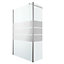 GoodHome Beloya Chrome effect Mirrored Striped Walk-in Wet room glass screen (H)195cm (W)125cm