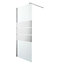 GoodHome Beloya Chrome effect Mirrored Striped Walk-in Wet room glass screen (H)195cm (W)80cm