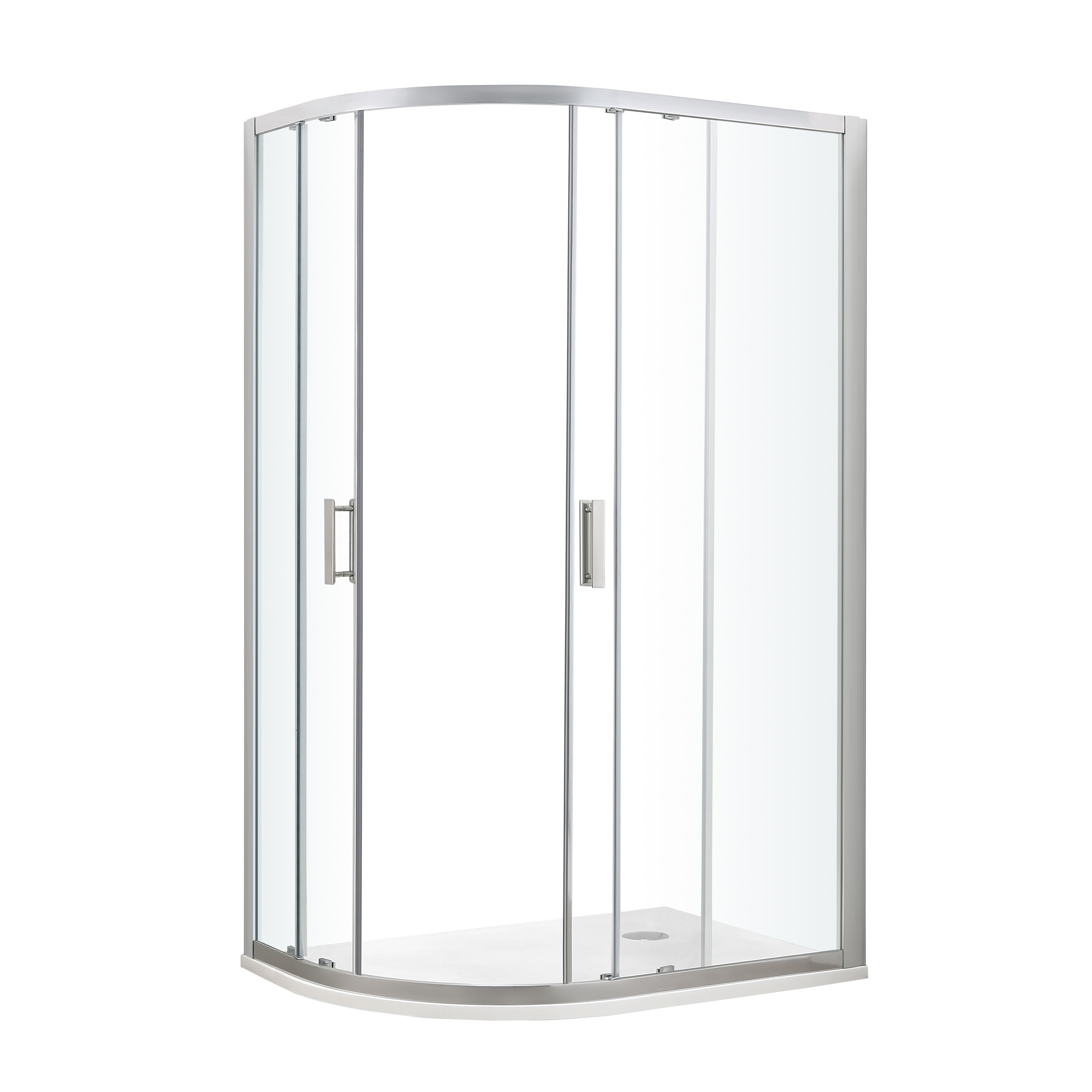 GoodHome Beloya Chrome effect Right-handed Offset quadrant Shower Enclosure & tray - Corner entry double sliding door (H)195cm (W)120cm (D)90cm