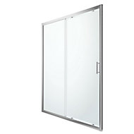 GoodHome Beloya Clear 2 panel Framed Sliding Shower Door (W)1600mm