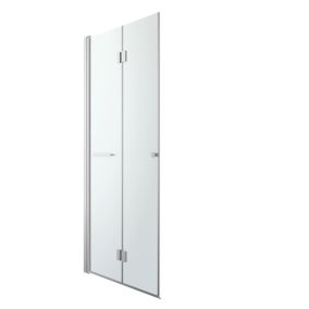 GoodHome Beloya Clear Chrome effect Folding Shower panel (H)195cm (W)90cm