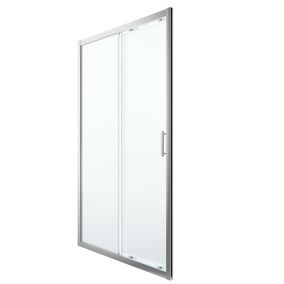 GoodHome Beloya Clear Rectangular Shower Door, panel & tray kit - Double sliding doors (H)195cm (W)120cm (D)90cm