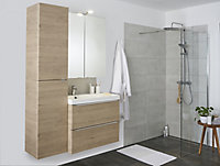 GoodHome Beloya Clear Walk-in Shower Panel (H)1950mm (W)800mm