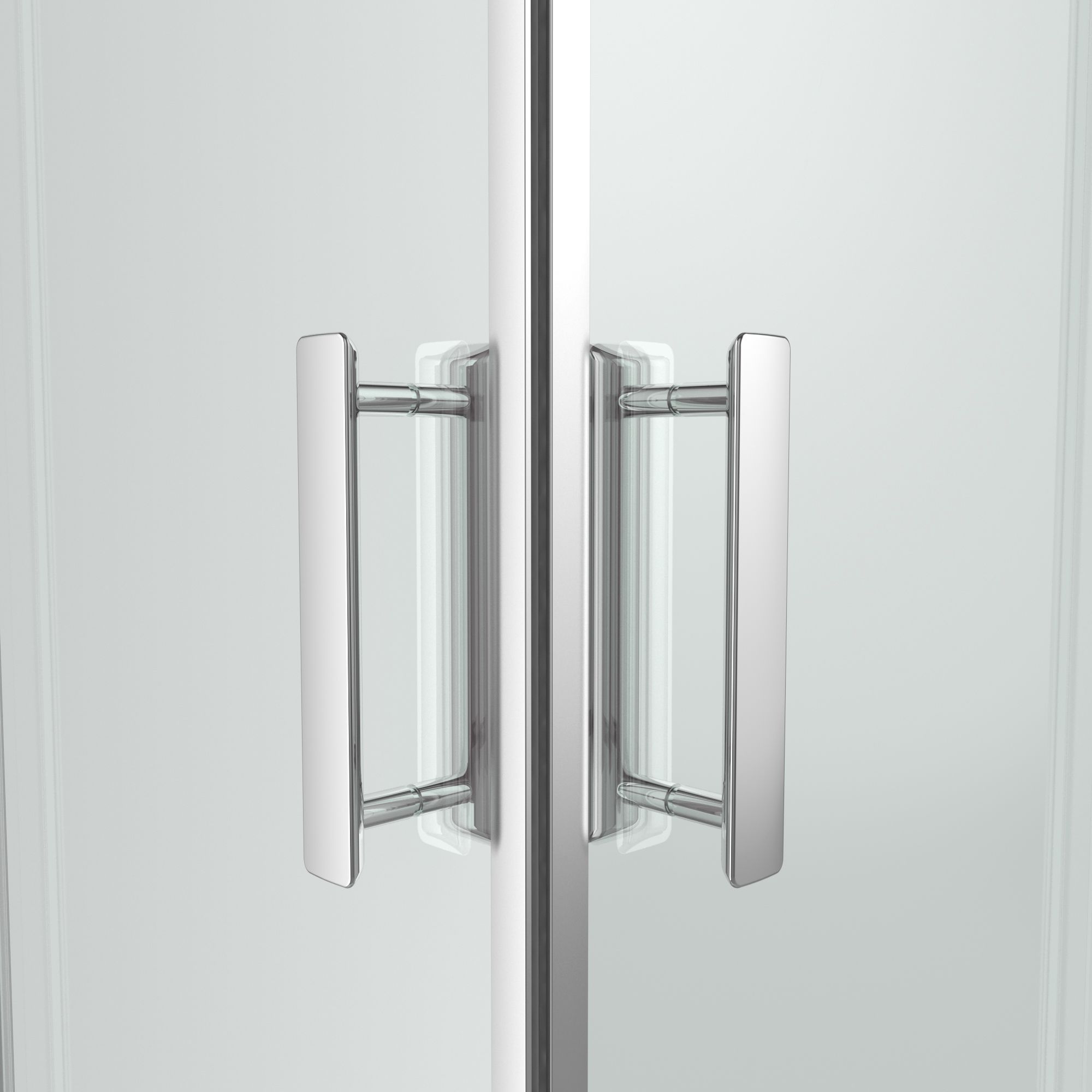 GoodHome Beloya Framed Clear Silver effect Rectangular Shower enclosure - Corner entry double sliding door (W)120cm (D)80cm