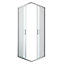 GoodHome Beloya Framed Clear Silver effect Square Shower enclosure - Corner entry double sliding door (W)76cm (D)76cm
