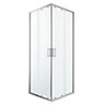 GoodHome Beloya Framed Clear Silver effect Square Shower enclosure - Corner entry double sliding door (W)80cm (D)80cm