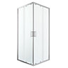 GoodHome Beloya Framed Clear Silver effect Square Shower enclosure - Corner entry double sliding door (W)90cm (D)90cm