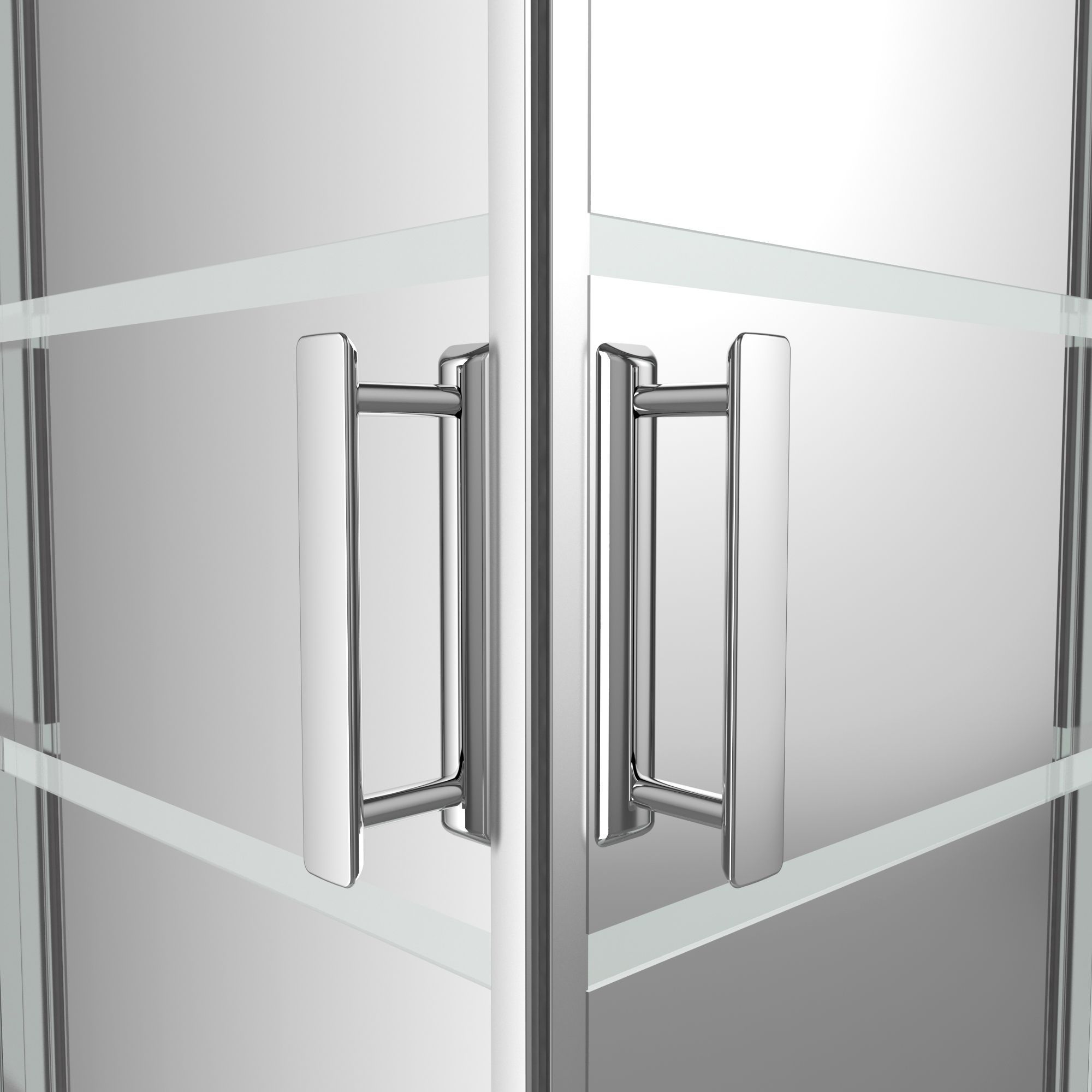 GoodHome Beloya Framed Mirror Silver effect Square Shower enclosure - Corner entry double sliding door (W)90cm (D)90cm