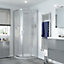 GoodHome Beloya Framed Transparent Silver effect Quadrant Shower enclosure - Corner entry double sliding door (W)80cm (D)80cm