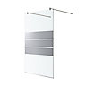 GoodHome Beloya Frameless Chrome effect Mirror Fixed Walk-in Shower panel (H)195cm (W)118.5cm