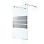 GoodHome Beloya Frameless Chrome effect Mirror Fixed Walk-in Shower panel (H)195cm (W)118.5cm
