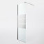 GoodHome Beloya Gloss Chrome effect Mirrored Striped Walk-in Wet room glass screen (H)195cm (W)70cm