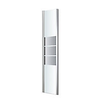 GoodHome Beloya Gloss Chrome effect Silver Fixed Panel (H)1950mm (W)400mm (T)11mm