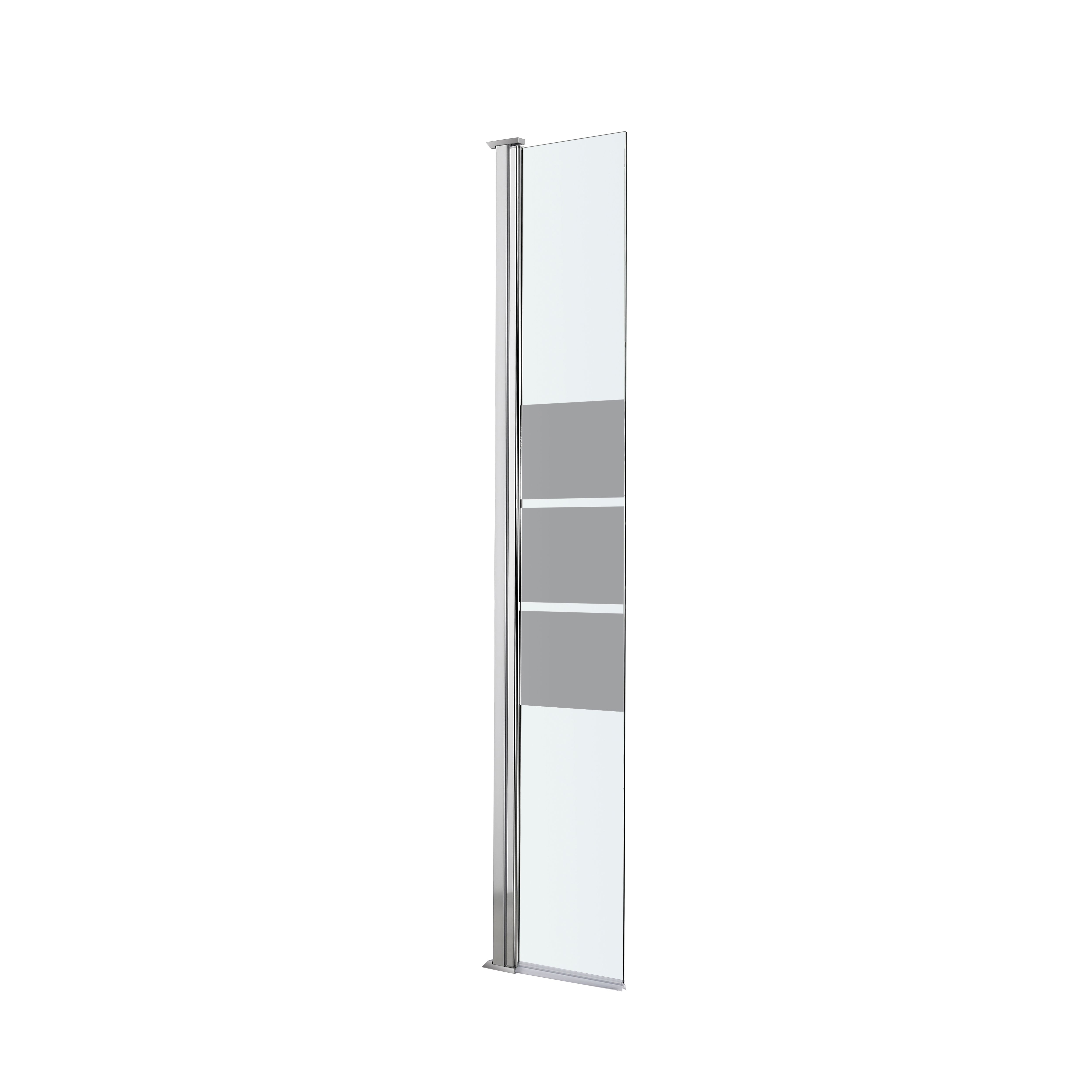 GoodHome Beloya Gloss Silver Chrome effect Mirror Pivot Return panel (H)195cm (W)40cm