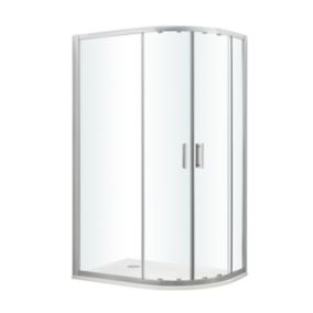 GoodHome Beloya Left-handed Offset quadrant Shower Enclosure & tray with Corner entry double sliding door (W)1000mm (D)900mm
