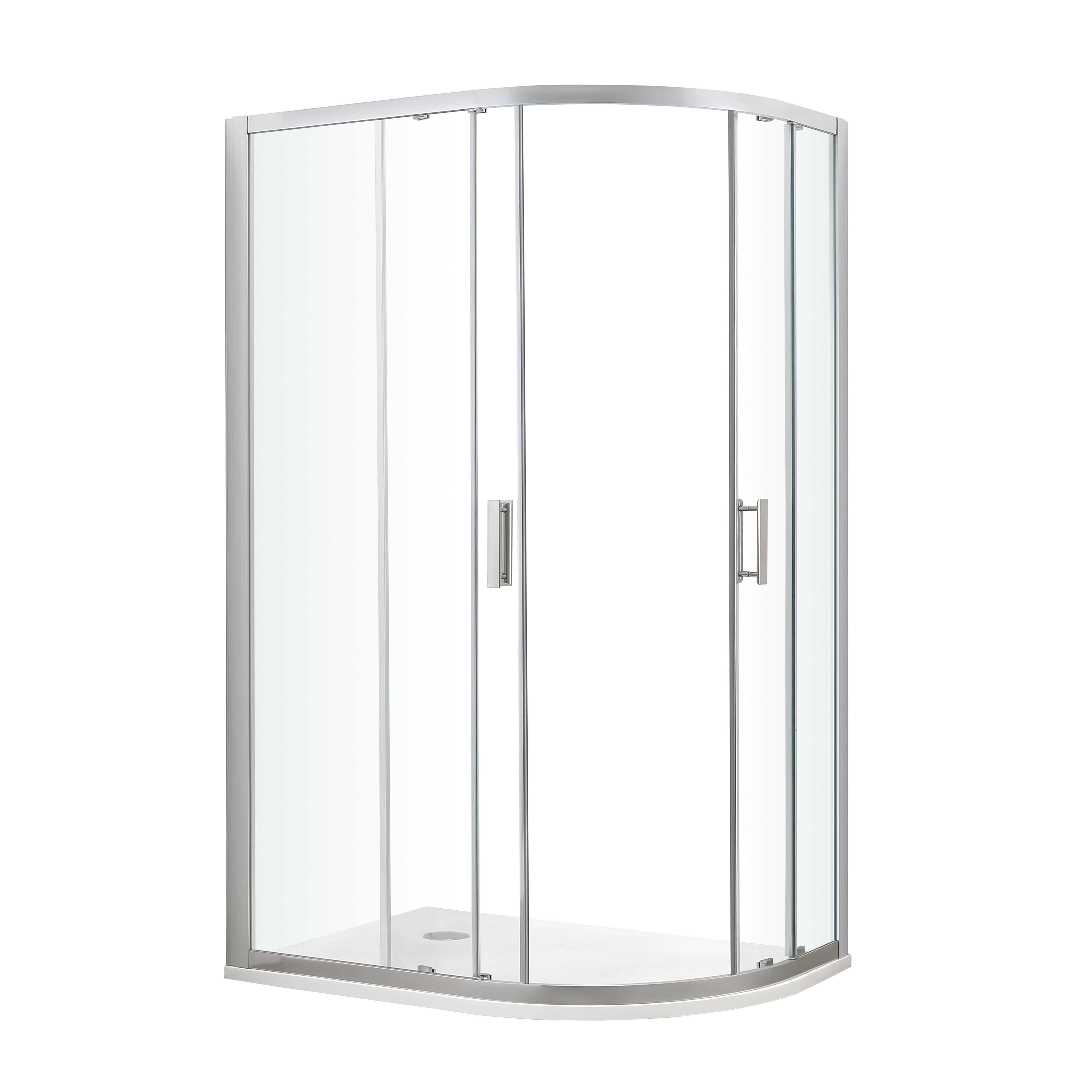 GoodHome Beloya Left-handed Offset quadrant Shower Enclosure & tray with Corner entry double sliding door (W)1200mm (D)800mm