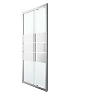 GoodHome Beloya Mirror 2 panel Framed Sliding Shower Door (W)1000mm