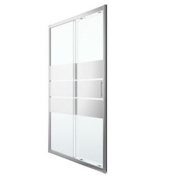 GoodHome Beloya Mirror 2 panel Framed Sliding Shower Door (W)1200mm
