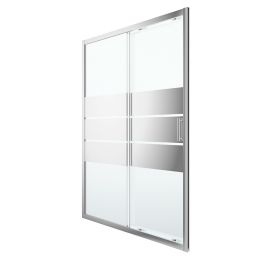 GoodHome Beloya Mirror 2 panel Framed Sliding Shower Door (W)1400mm