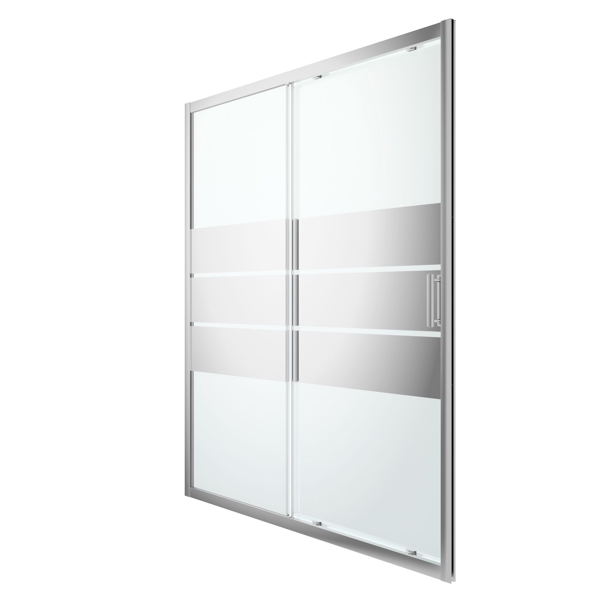 GoodHome Beloya Mirror 2 panel Framed Sliding Shower Door (W)1600mm