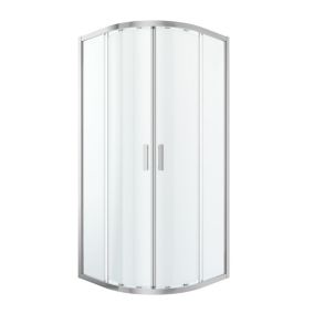 GoodHome Beloya Quadrant Chrome effect frame Quadrant Shower enclosure with Corner entry double sliding door (W)900mm (D)900mm