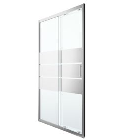GoodHome Beloya Rectangular Shower Door, panel & tray kit with Double sliding doors (W)1200mm (D)900mm