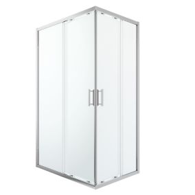 GoodHome Beloya Rectangular Shower enclosure with Corner entry double sliding door (W)1200mm (D)800mm
