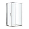 GoodHome Beloya RH Chrome effect Offset quadrant Shower Enclosure & tray - Double sliding doors (H)195cm (W)100cm (D)90cm