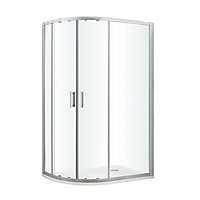 GoodHome Beloya Right-handed Offset quadrant Shower Enclosure & tray with Corner entry double sliding door (W)1200mm (D)800mm