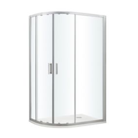 GoodHome Beloya Right-handed Offset quadrant Shower Enclosure & tray with Corner entry double sliding door (W)1200mm (D)900mm