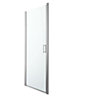 GoodHome Beloya Semi-framed Argenté Silver effect Clear Full open pivot Shower Door (H)195cm (W)90cm