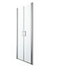GoodHome Beloya Semi-framed Argenté Silver effect Clear Swinging Shower Door (H)195cm (W)90cm