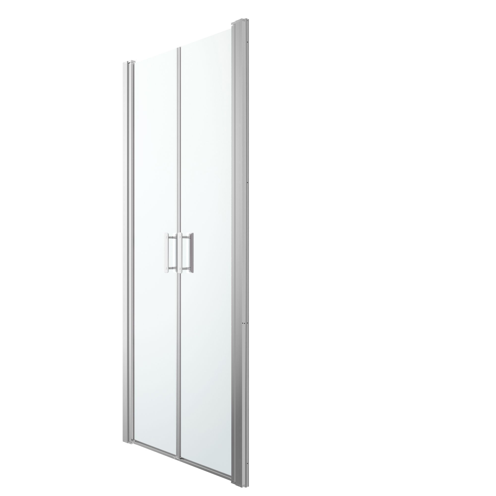 GoodHome Beloya Semi-framed Argenté Silver effect Clear Swinging Shower Door (H)195cm (W)90cm