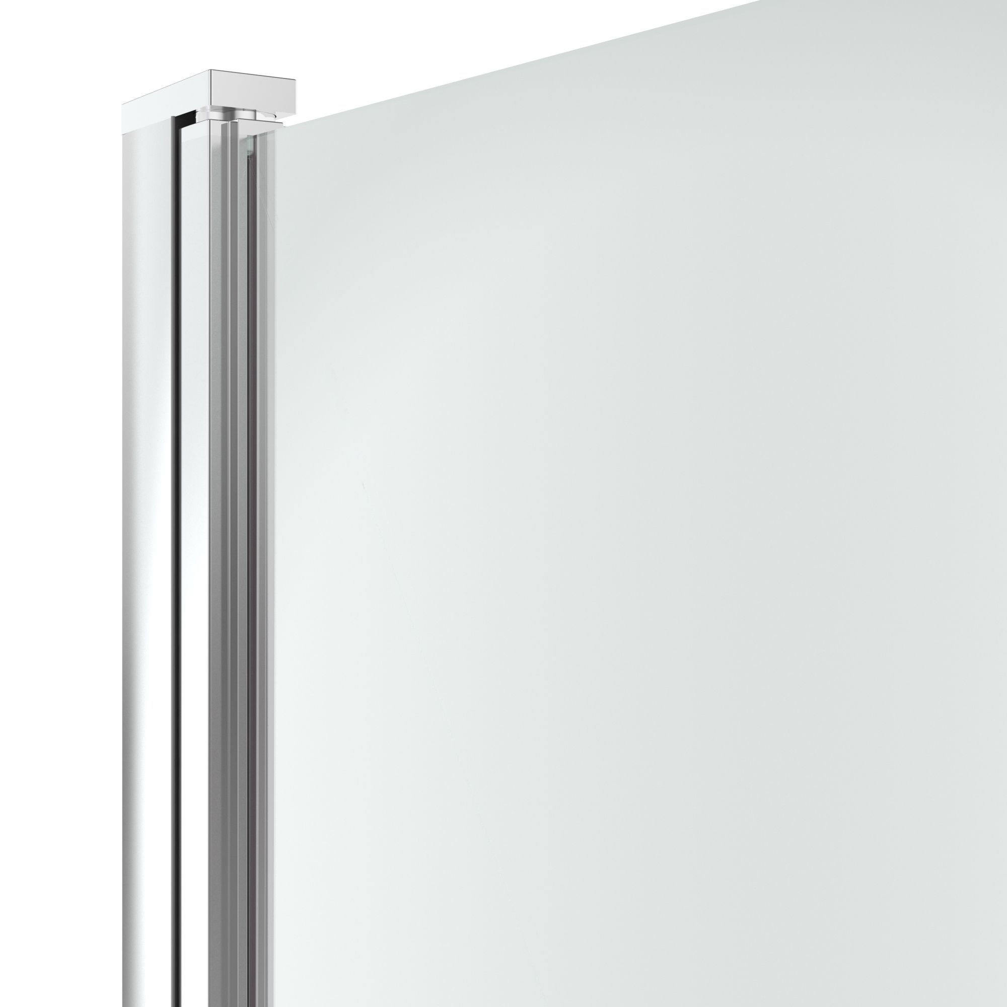 GoodHome Beloya Semi-framed Argenté Silver effect Mirror Strip Swinging Shower Door (H)195cm (W)90cm