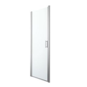 GoodHome Beloya Semi-framed Silver effect Clear Pivot Shower Door (H)195cm (W)76cm