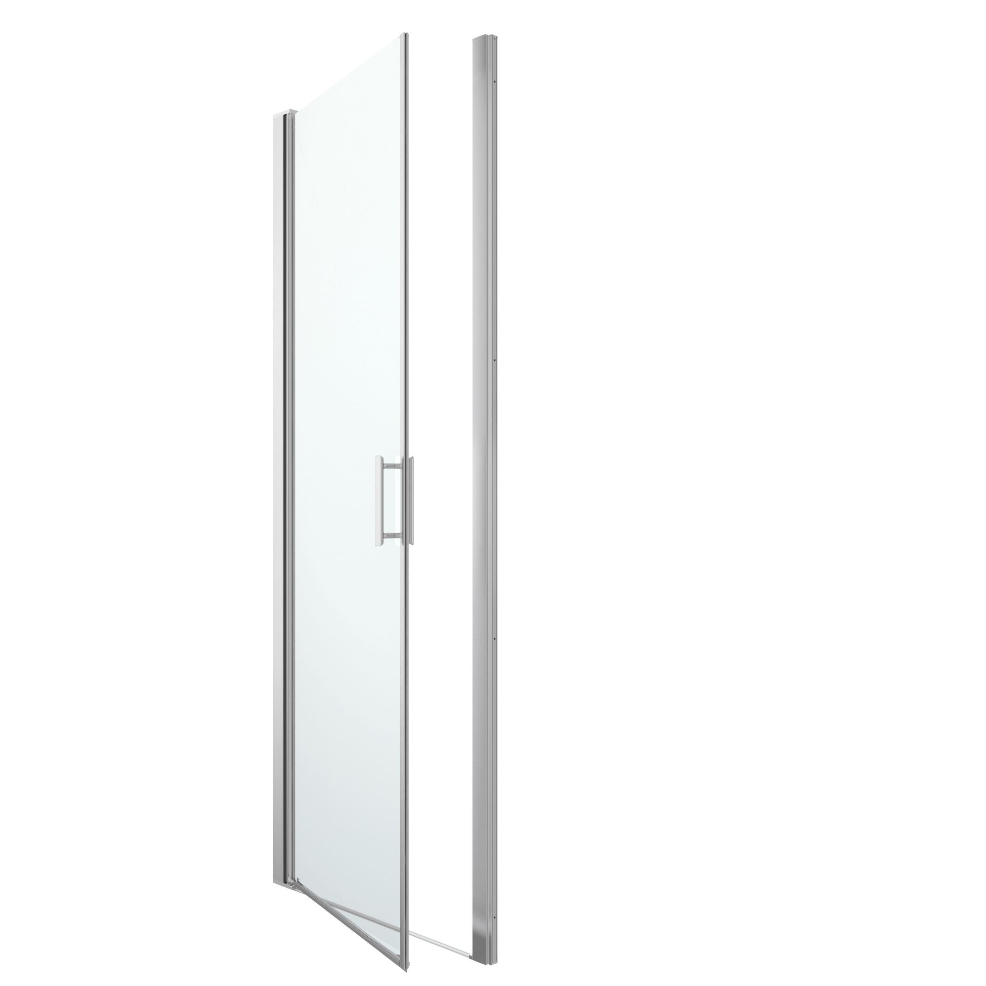 GoodHome Beloya Semi-framed Silver effect Clear Pivot Shower Door (H)195cm (W)76cm