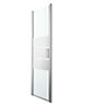 GoodHome Beloya Semi-framed Silver effect Mirror Pivot Shower Door (H)195cm (W)76cm