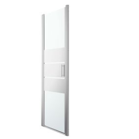 GoodHome Beloya Semi-framed Silver effect Mirror Pivot Shower Door (H)195cm (W)76cm