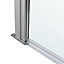 GoodHome Beloya Silver Chrome effect Clear Pivot Return panel (H)195cm (W)40cm