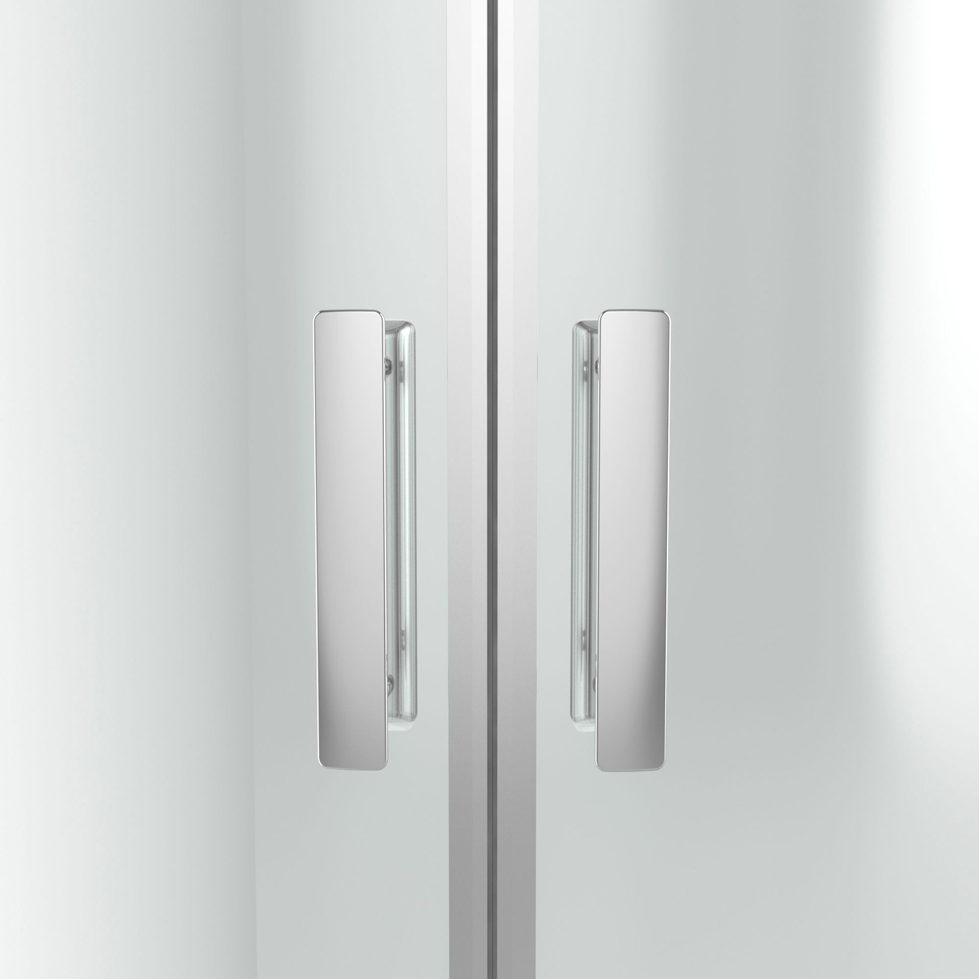 GoodHome Beloya Silver effect Clear Quadrant Shower Enclosure & tray - Corner entry double sliding door (H)195cm (W)90cm (D)90cm