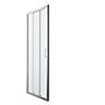 GoodHome Beloya Silver effect Clear Sliding Shower Door (H)195cm (W)76cm
