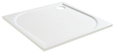 GoodHome Beloya Silver effect Clear Universal Square Shower Enclosure & tray - Corner entry double sliding door (H)195cm (W)80cm (D)80cm