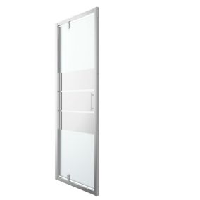 GoodHome Beloya Silver effect Mirror Pivot Shower Door (H)195cm (W)76cm