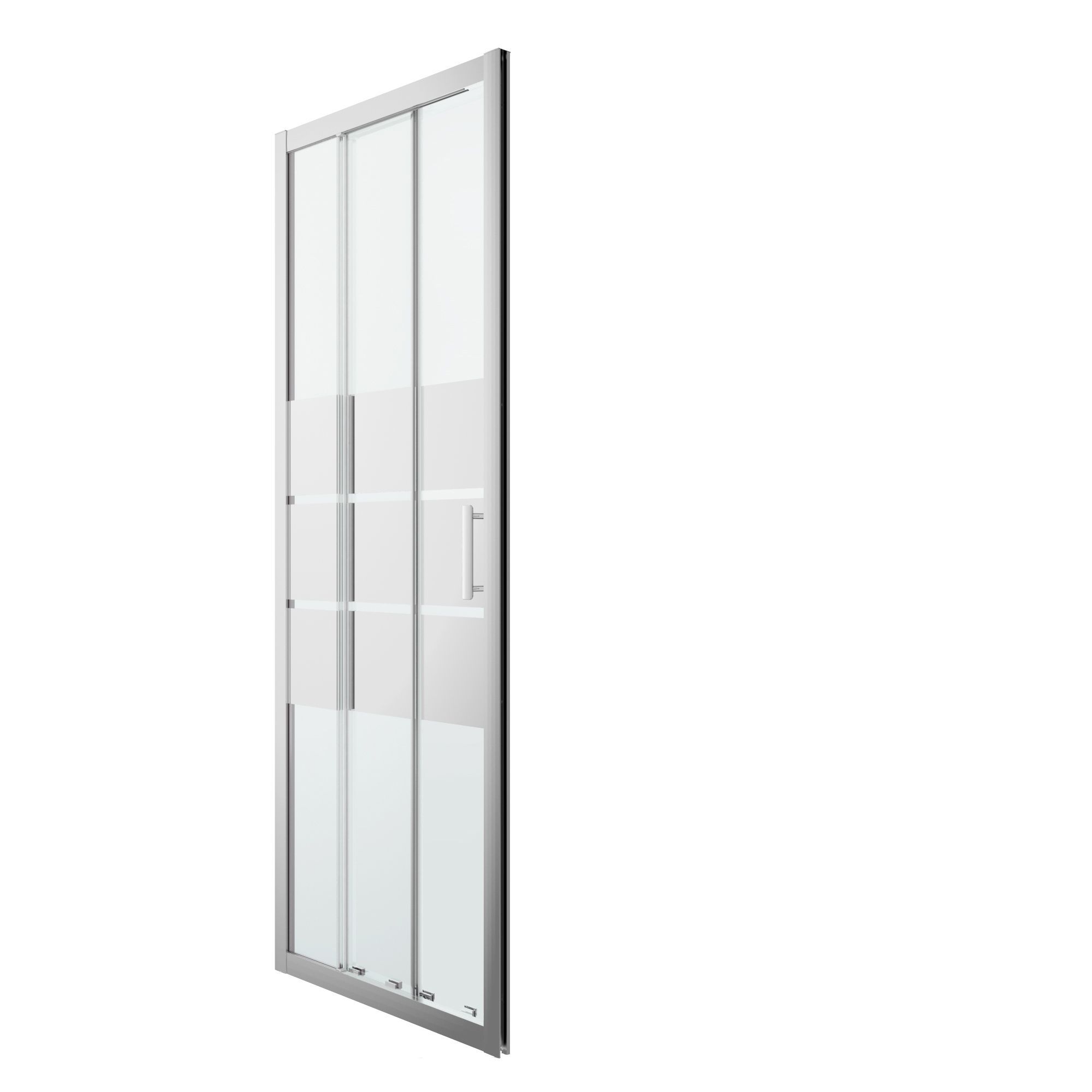 GoodHome Beloya Silver effect Mirror Sliding Shower Door (H)195cm (W)76cm